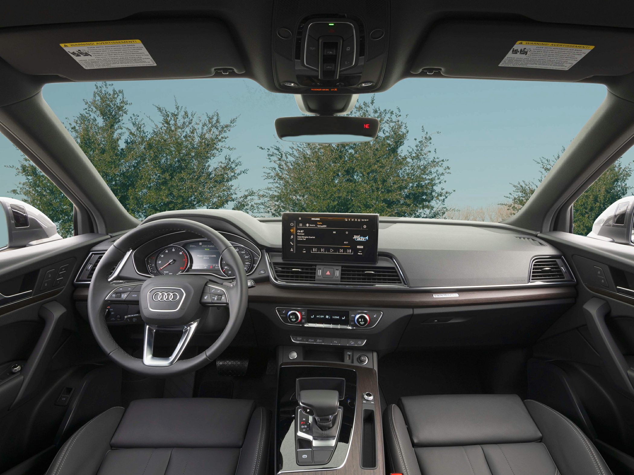 Modern dashboard with central infotainment and premium controls