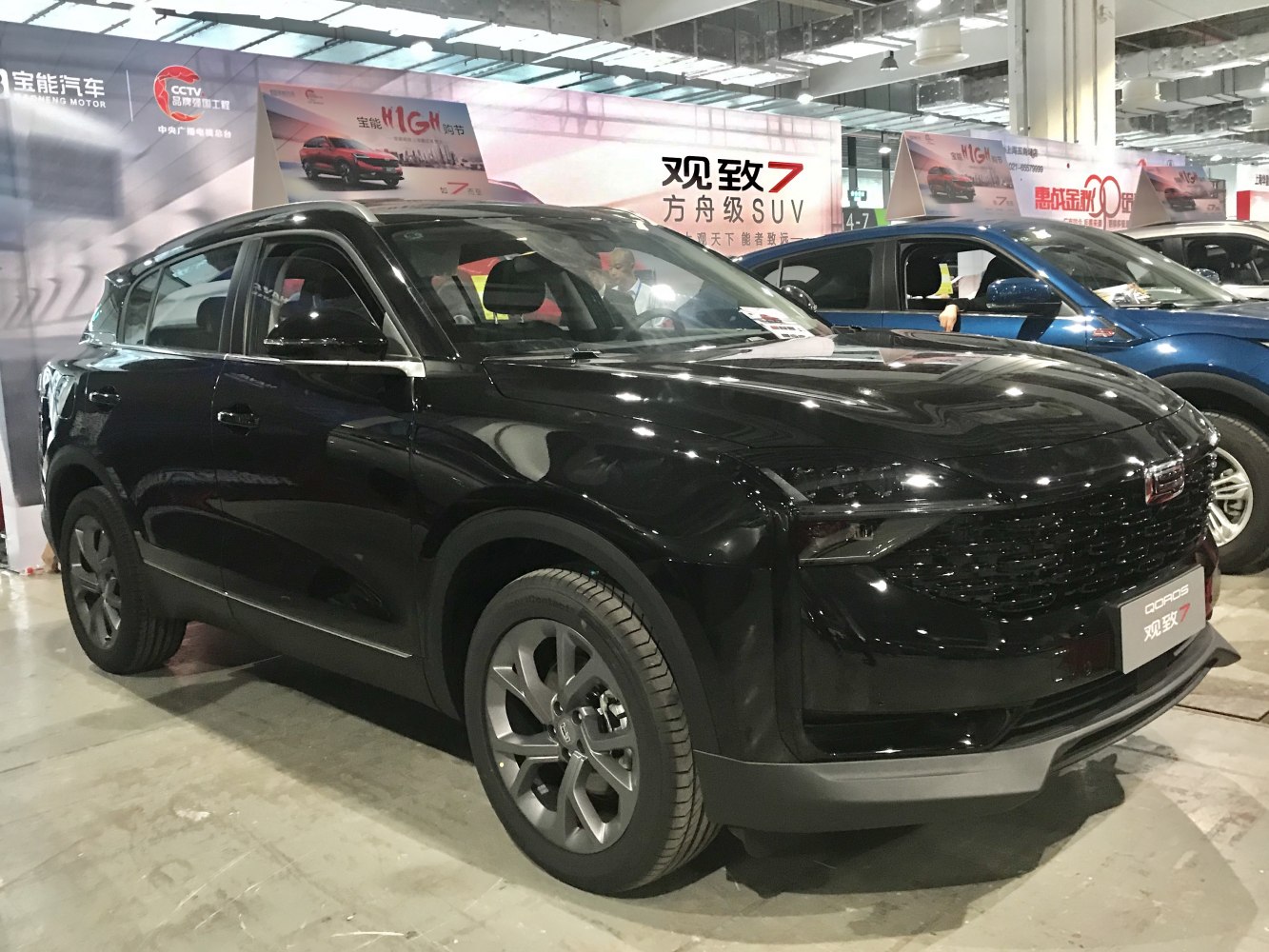 Black SUV shown from front three-quarter angle with alloy wheels