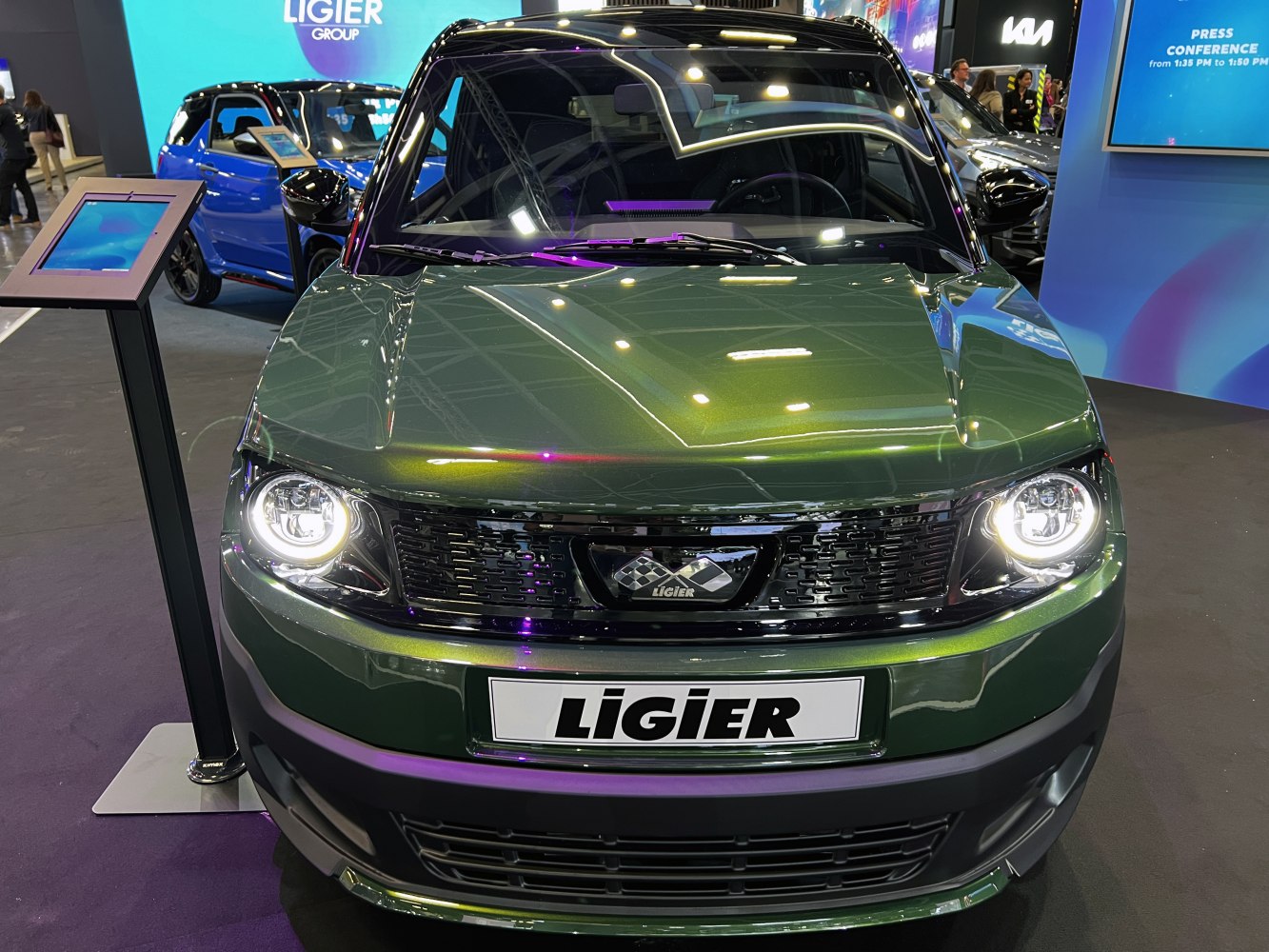 Front view showing LED headlights and updated grille design.