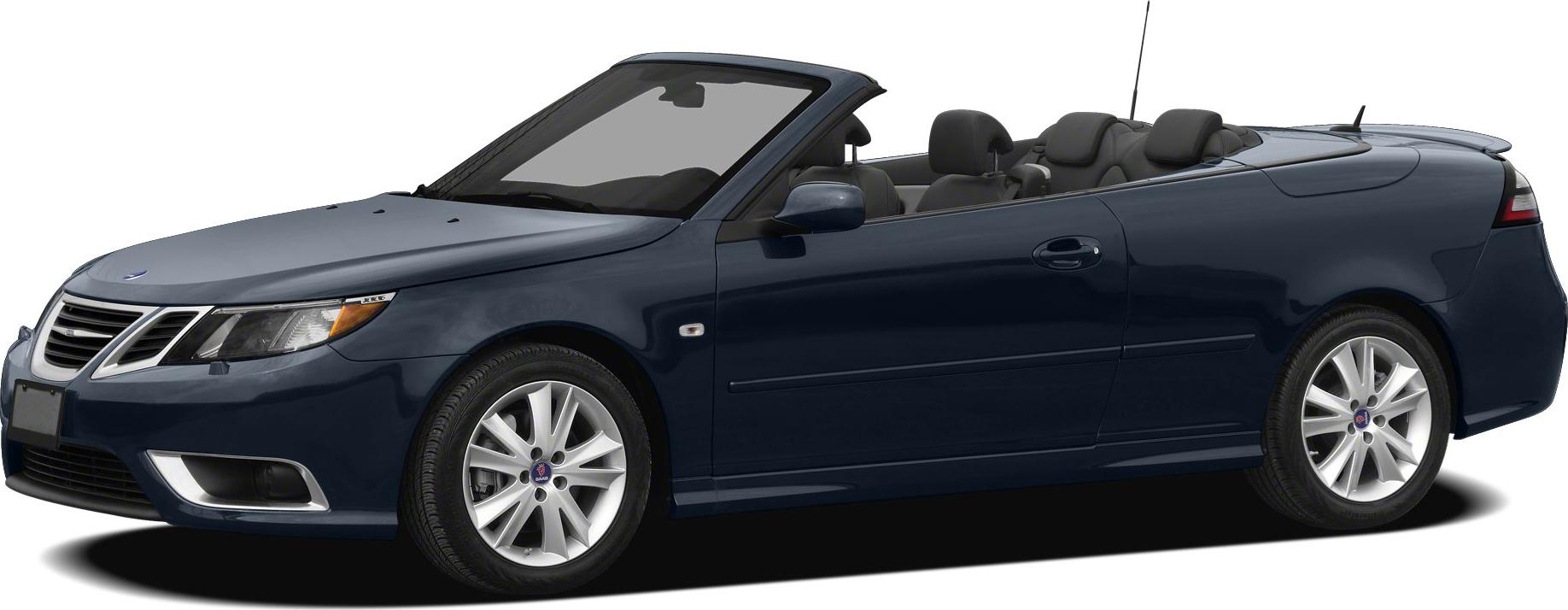 Front and side view of a convertible with alloy wheels and open roof