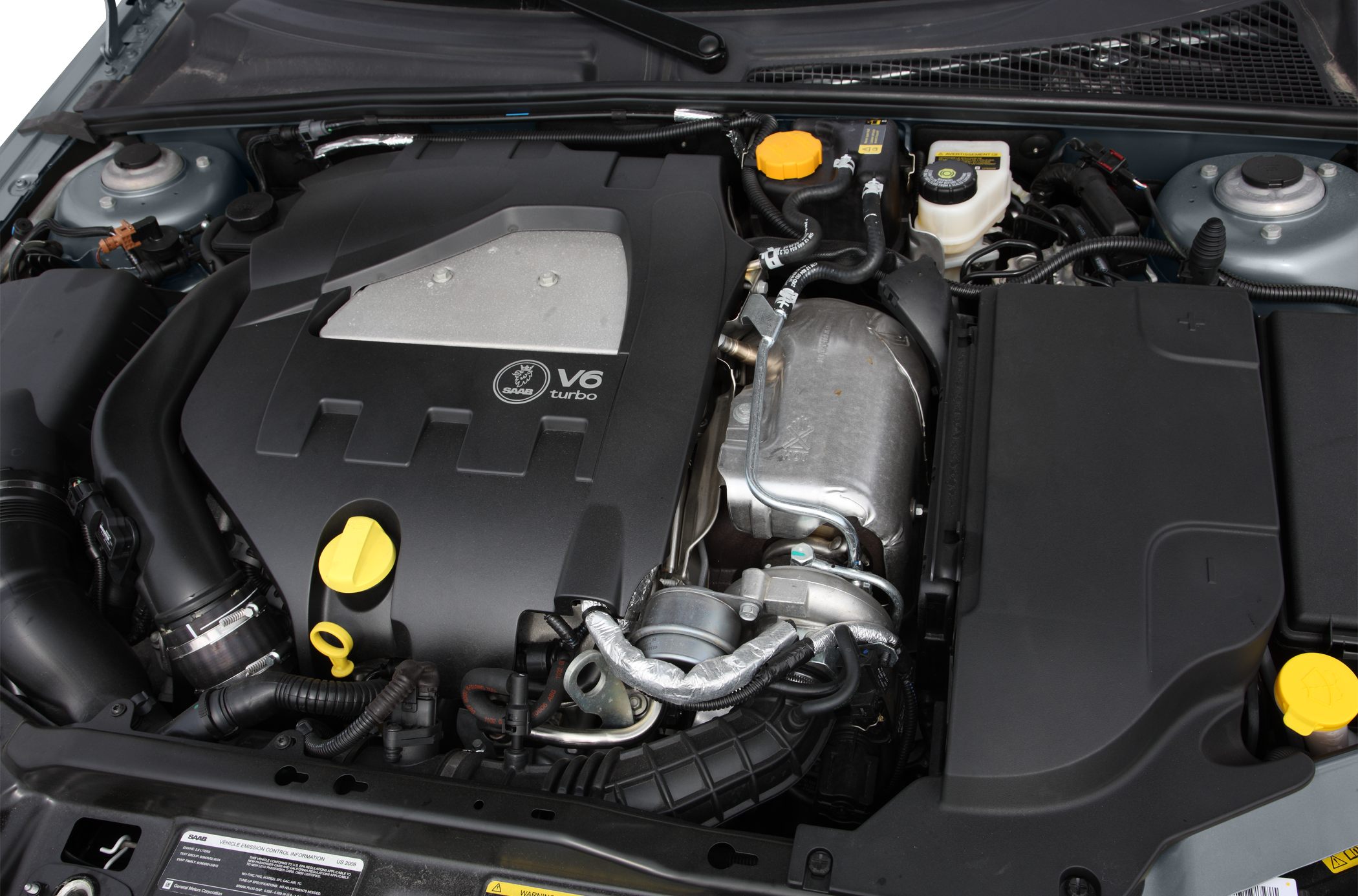V6 turbo engine with detailed engine bay components