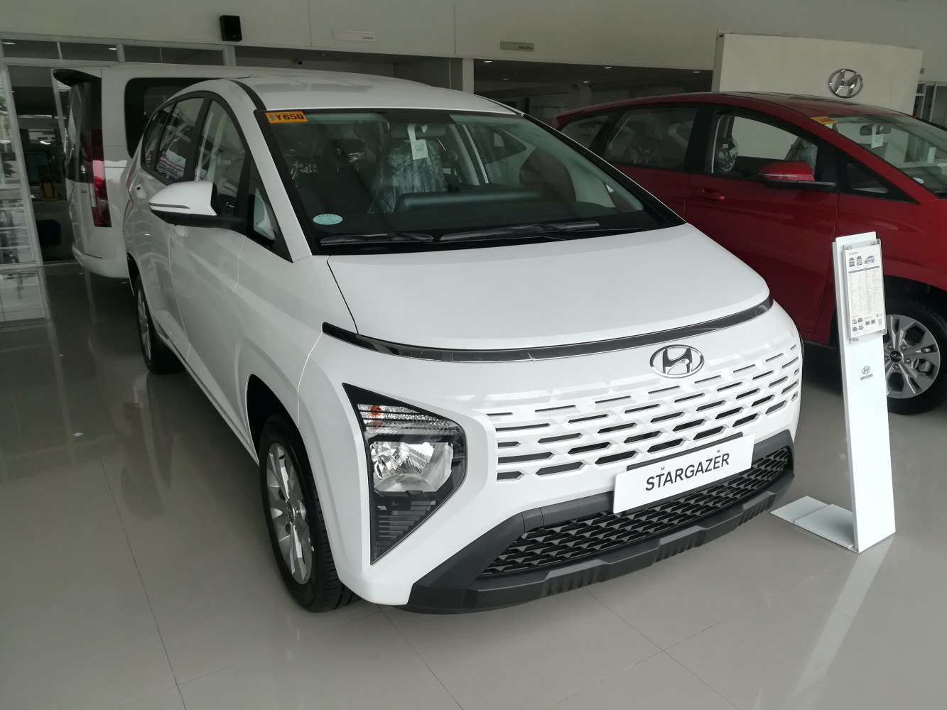 Front view with distinctive grille and modern angular headlights