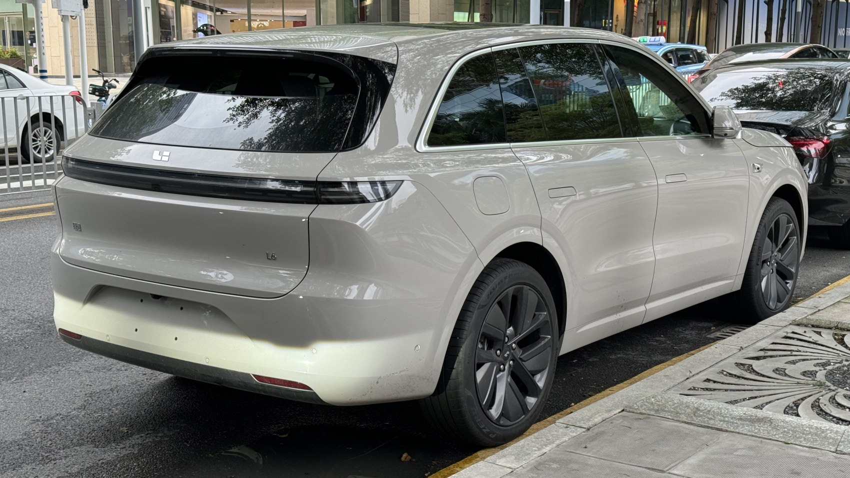 Sleek rear design and taillights of a modern electric SUV