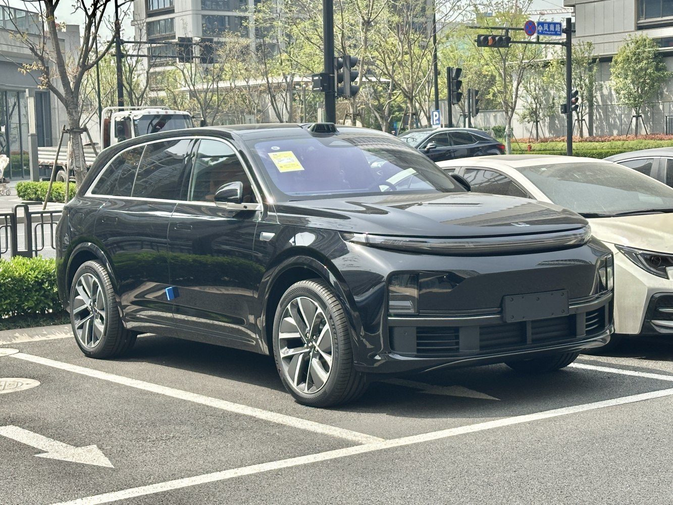 Modern SUV front LED headlights and aerodynamic body design