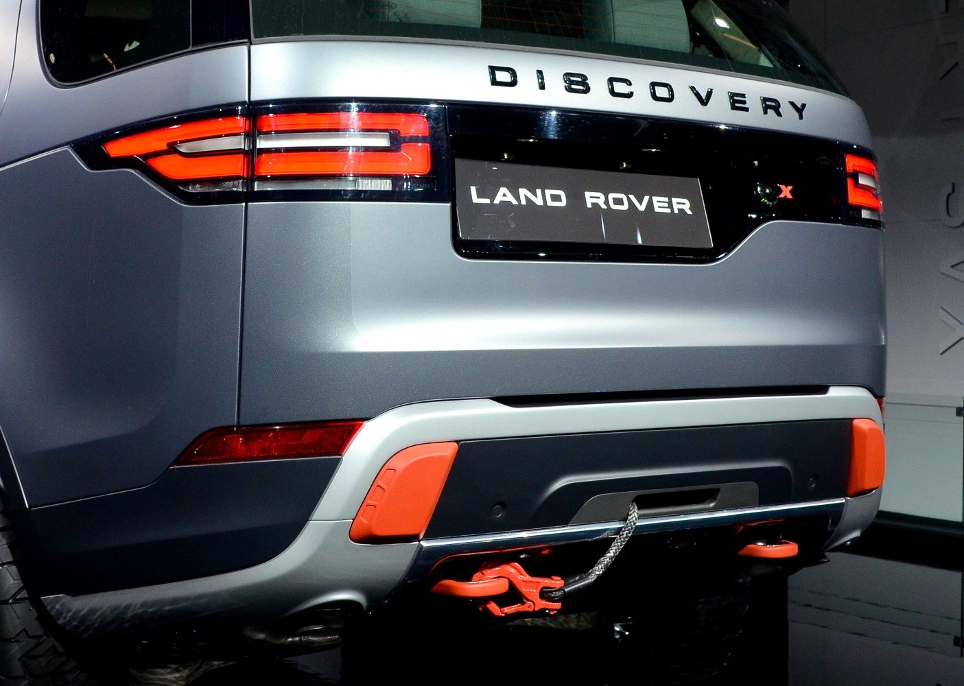 Rear close-up with LED tail lights and off-road tow hooks