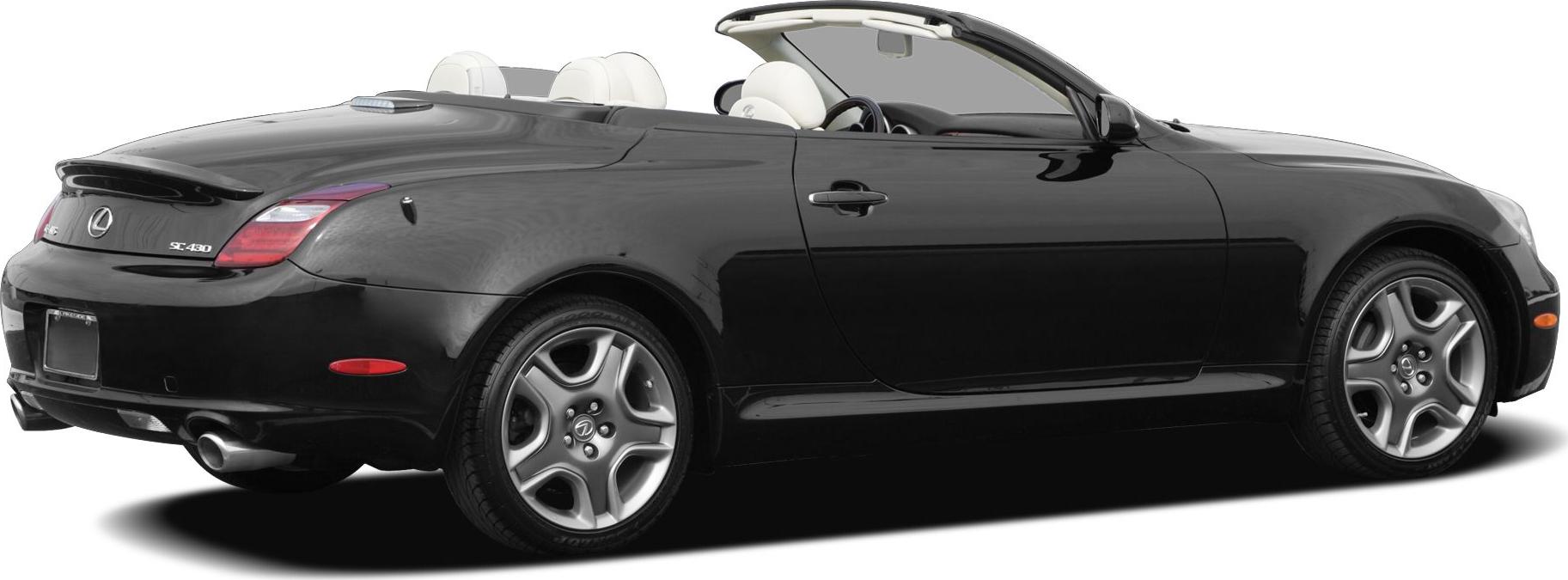 Black Lexus convertible rear-side view, silver alloy wheels, white leather seats
