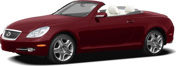 Maroon convertible with white interior, sleek design and facelifted front features.