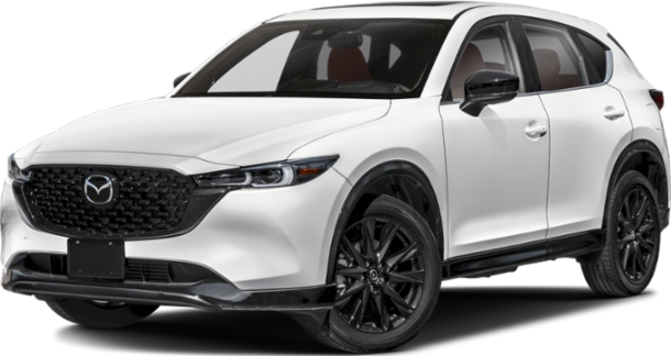 White SUV front view with black grille and black wheels