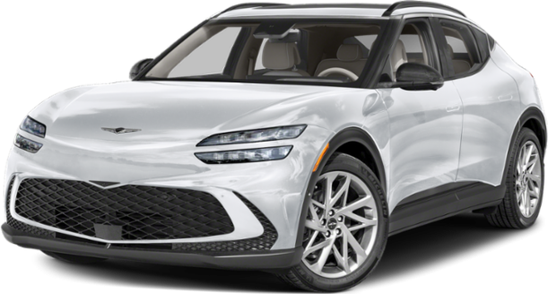 Front angle view of white SUV with LED headlights and large mesh grille