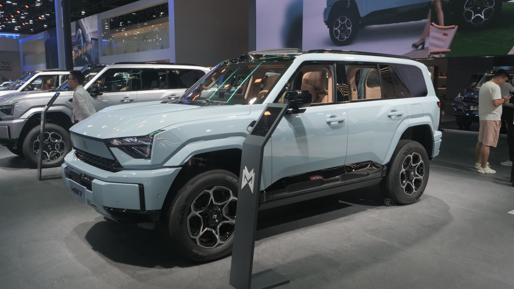 Modern SUV with angular headlights and distinctive wheel design