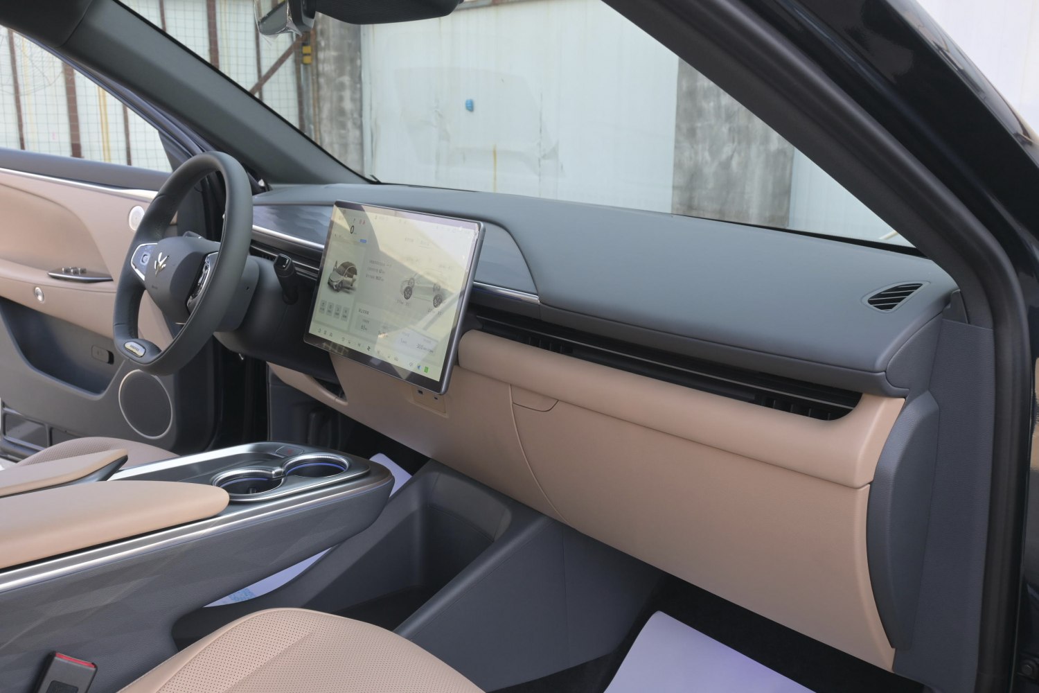 Large touchscreen display and sleek modern dashboard interior
