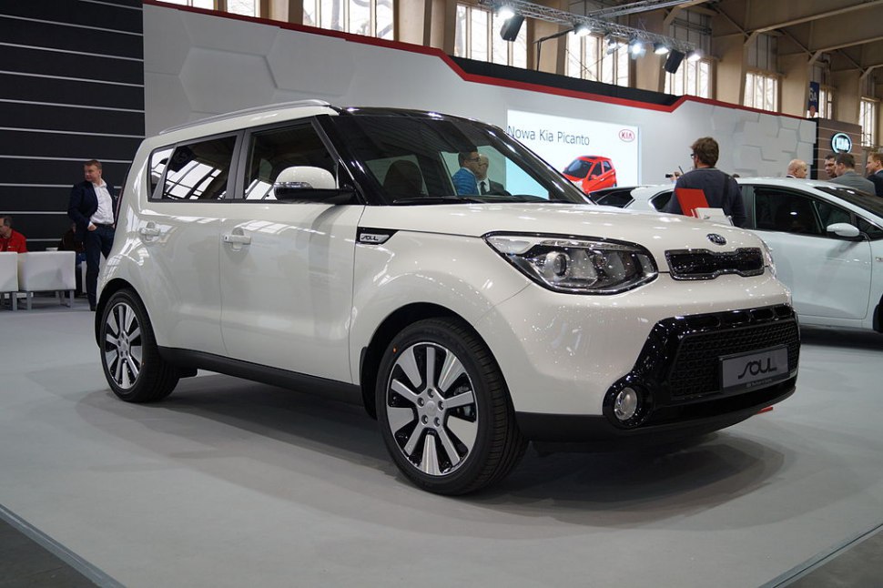 Boxy compact SUV with distinctive front grille and alloy wheels