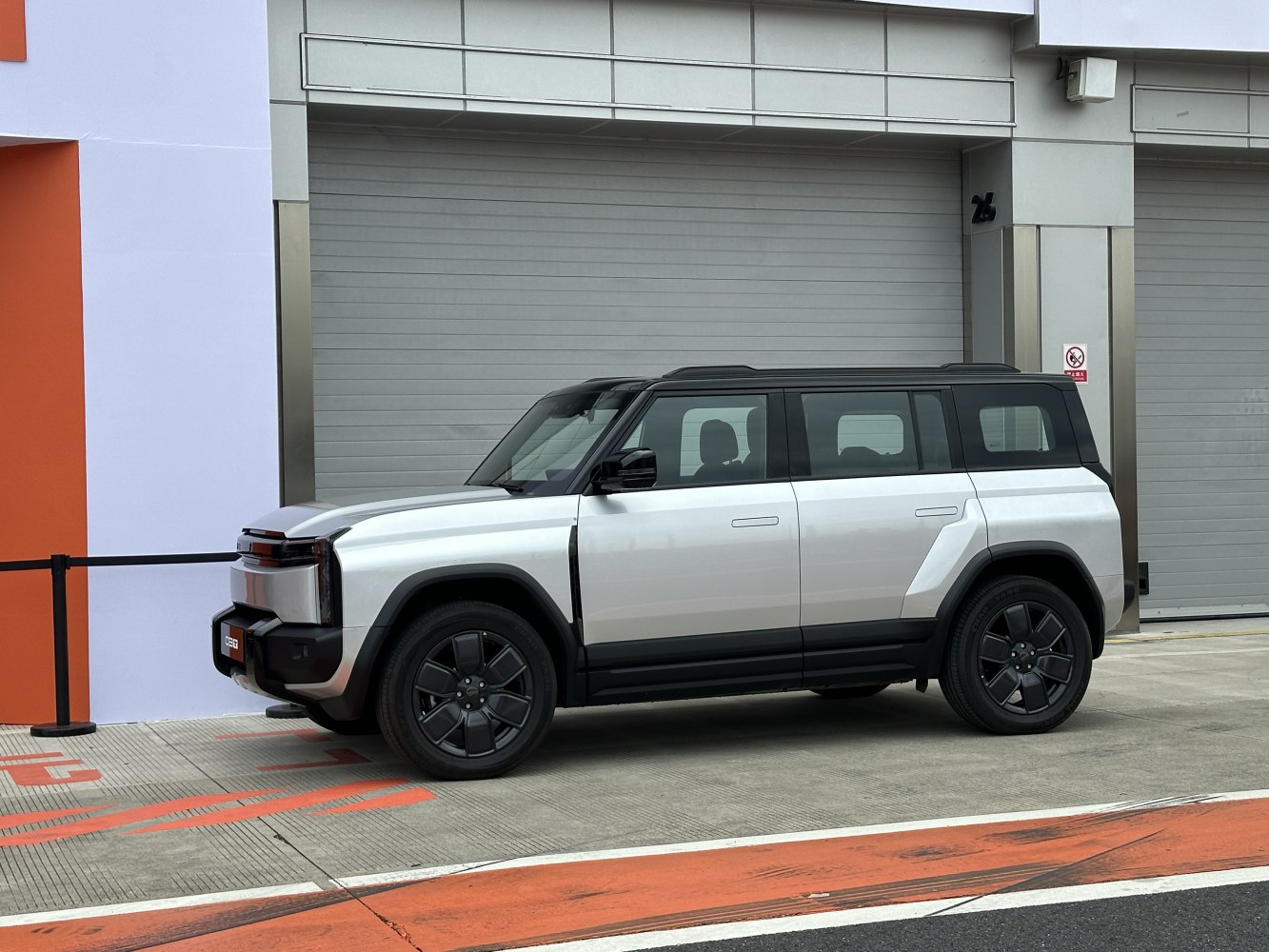 SUV with two-tone body and large wheels