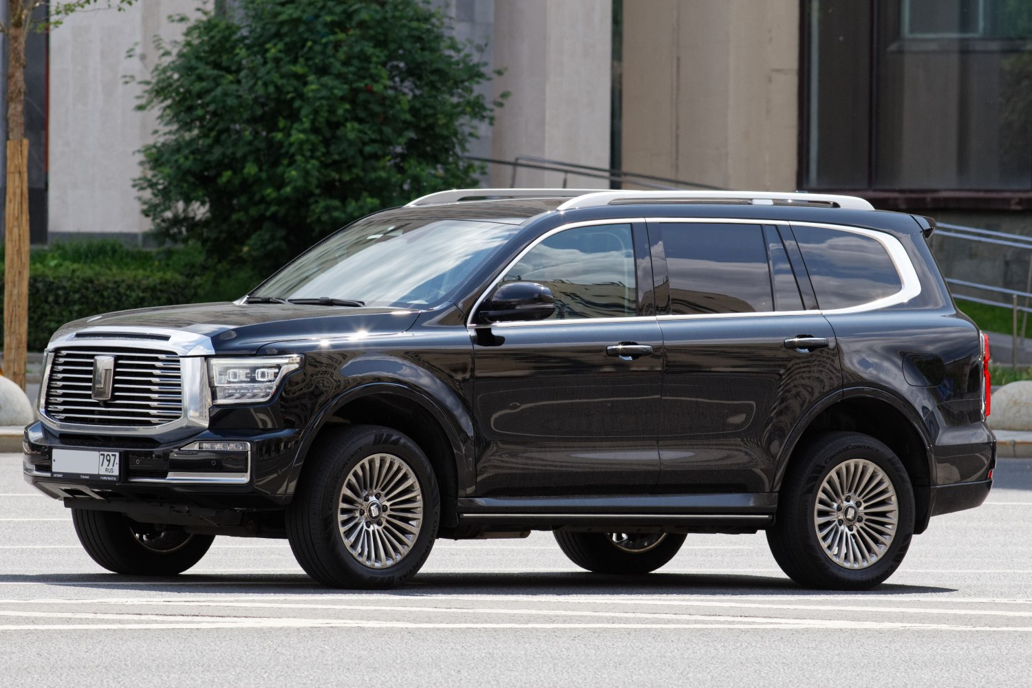 Luxury full-size SUV with large chrome grille and alloy wheels