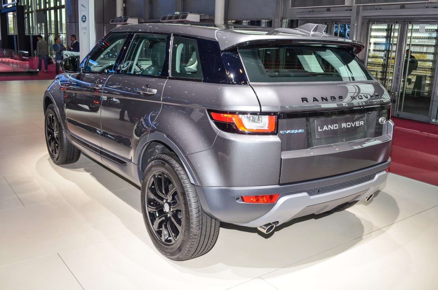 Rear view of SUV with black alloy wheels and modern tail lights