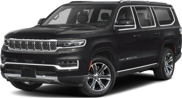 Front and side view of large SUV with LED headlights and distinctive grille