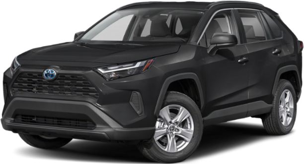 Front angled view of black SUV with sharp LED headlights and alloy wheels