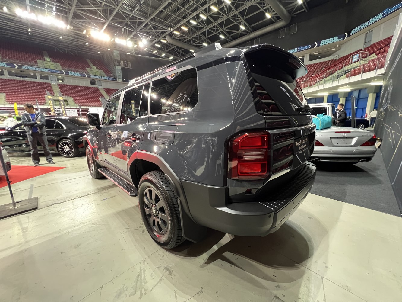 Rear and side view of SUV with prominent taillights and rugged design