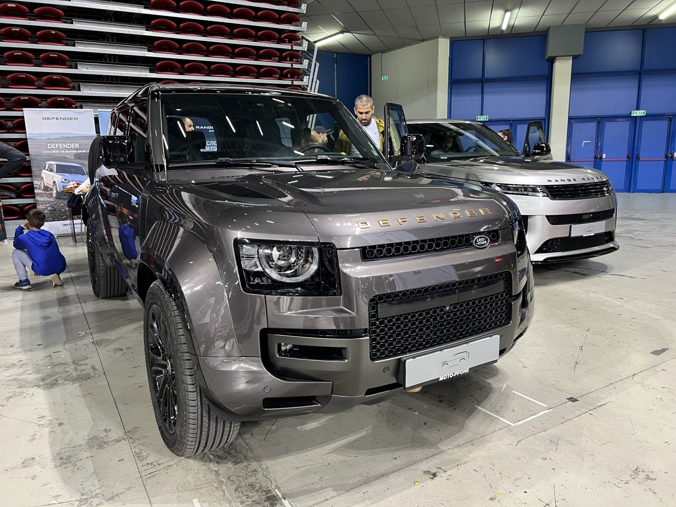 Front view with grille and headlight design