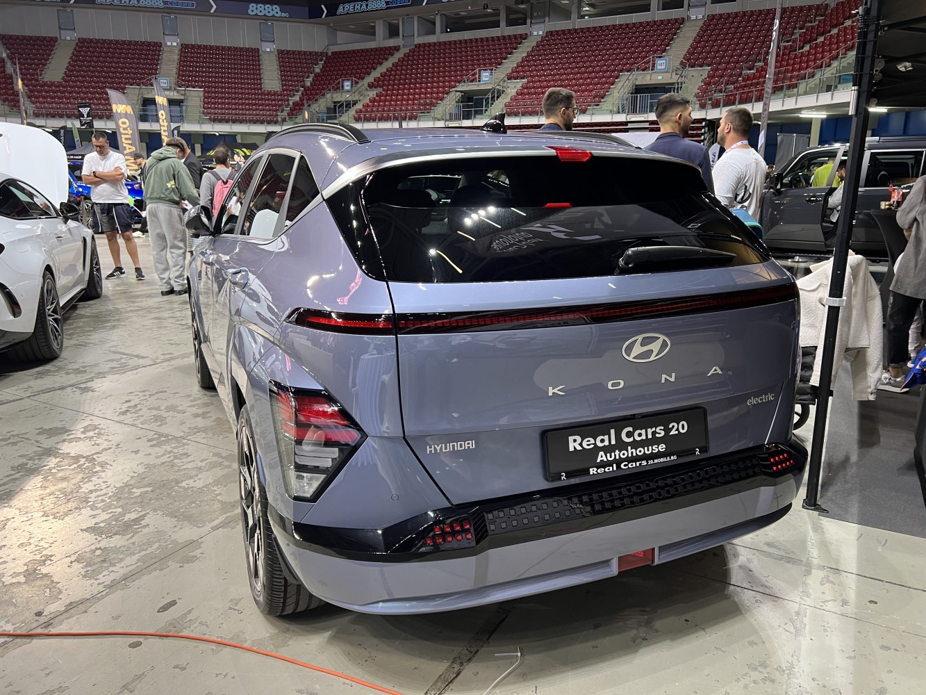 Rear exterior of electric SUV with sleek LED taillights and modern design