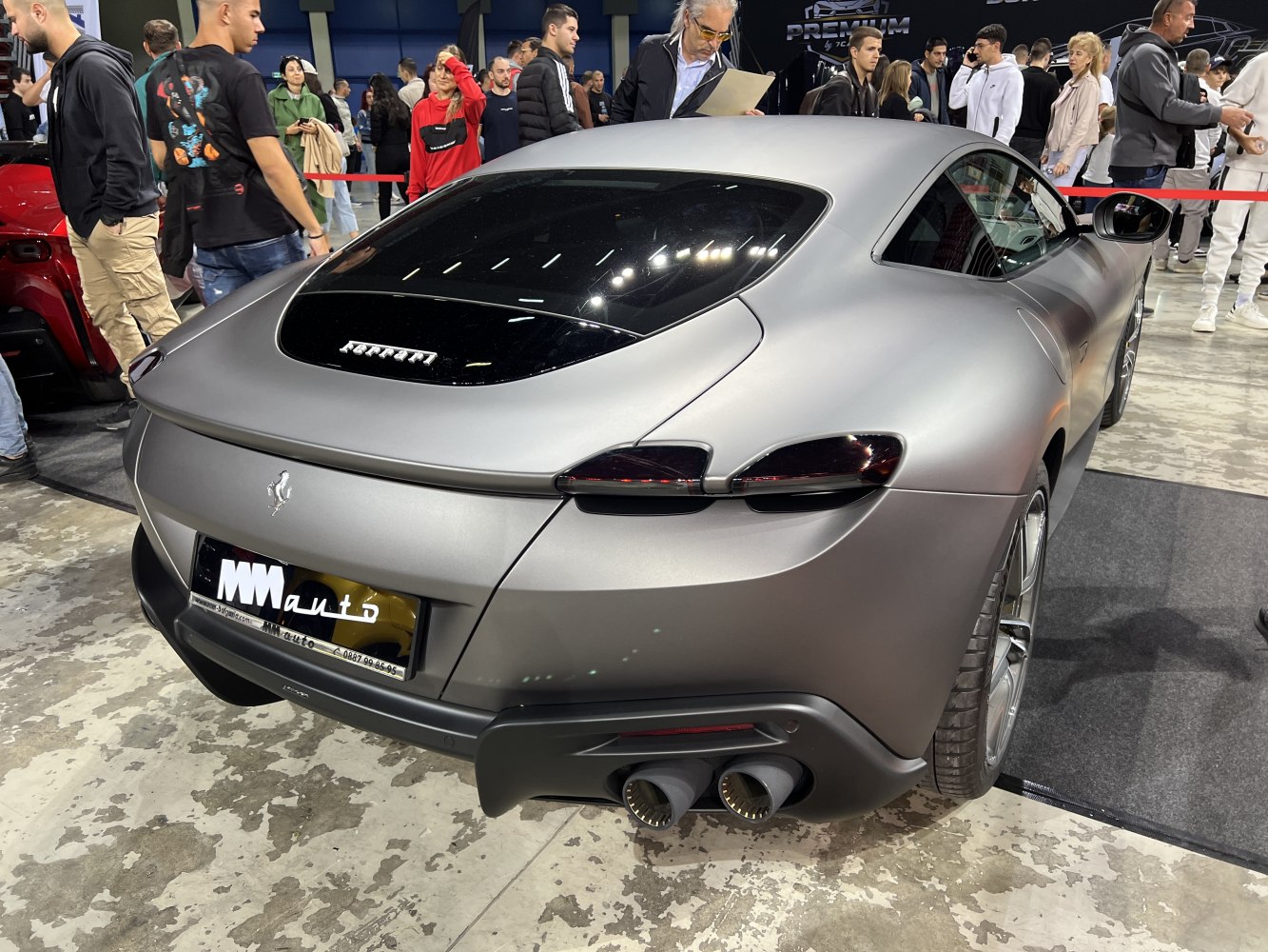 Sleek rear profile with dark taillights and dual exhaust