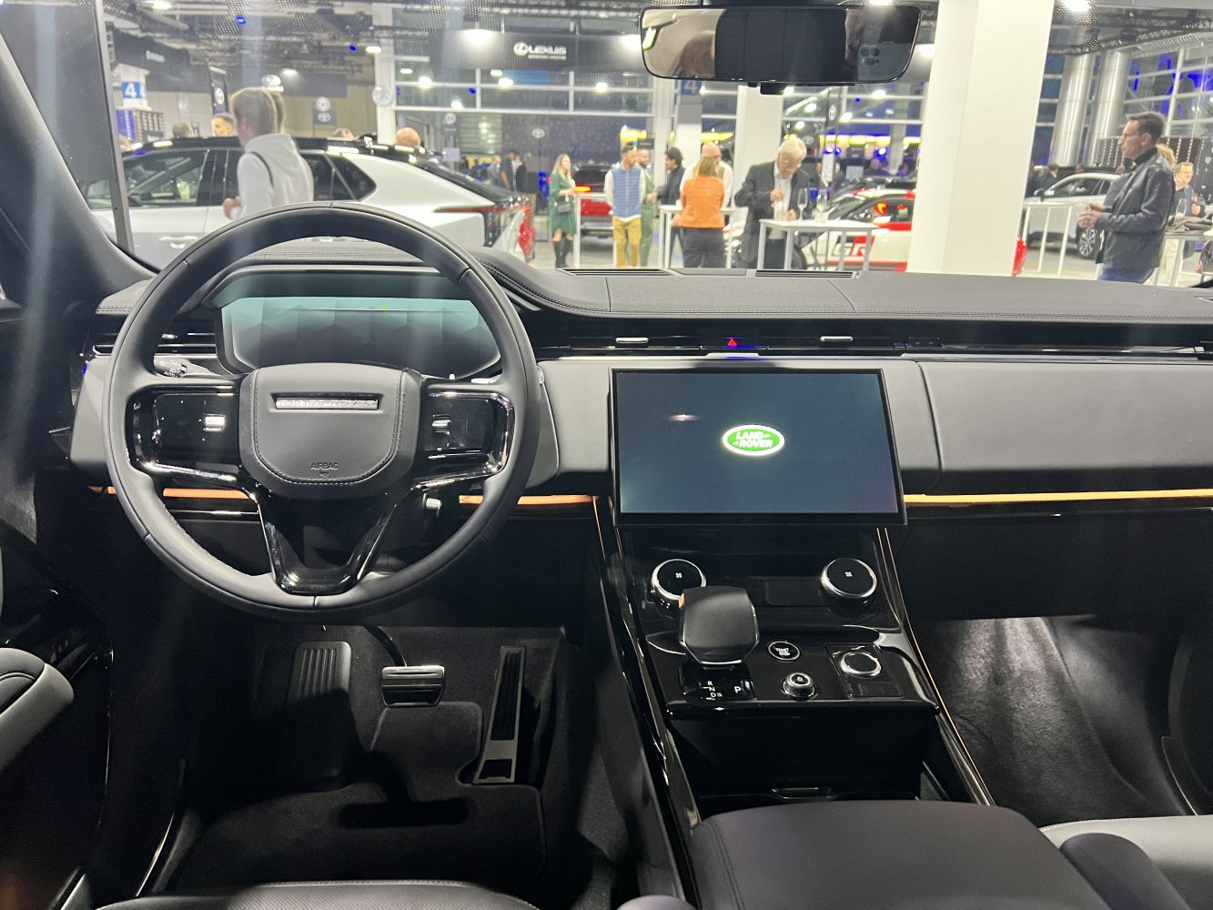 Digital dashboard and touchscreen display in modern luxury SUV interior
