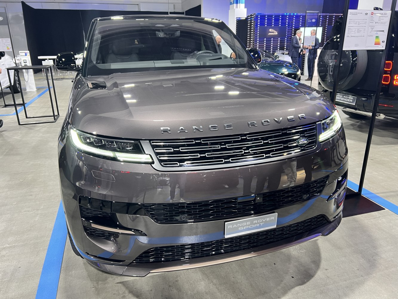 Front grille and sleek LED headlights of a luxury SUV.