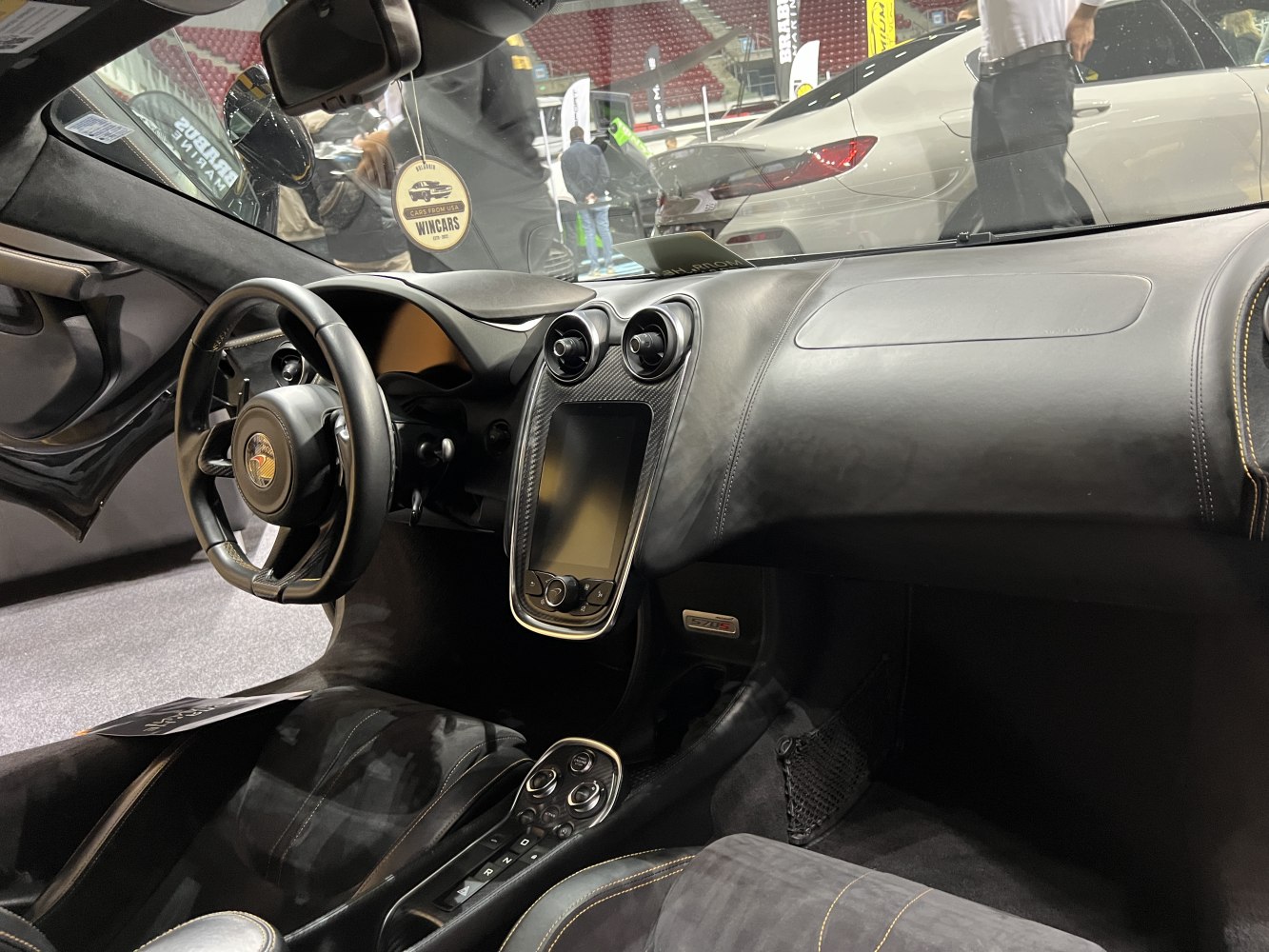 Sporty interior with digital display and carbon fiber trim