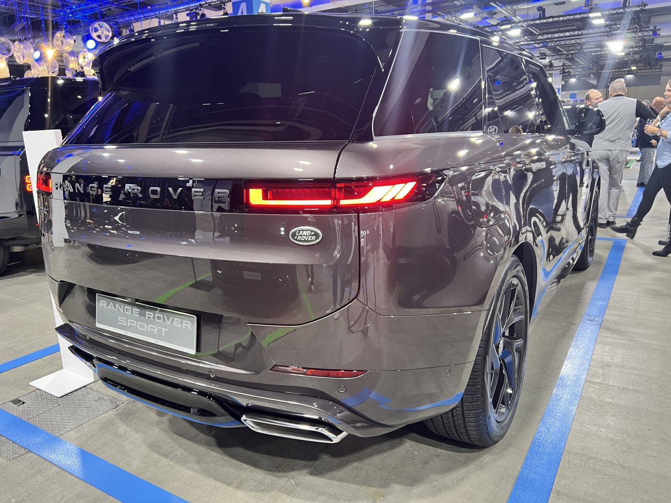 Rear view with LED tail lights and dual exhaust outlets