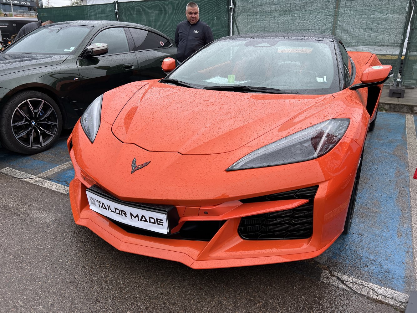 Front view with sleek headlights and aggressive styled bumper details