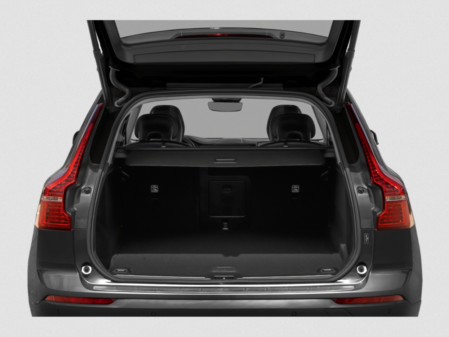 Open trunk with spacious cargo area and rear seats visible