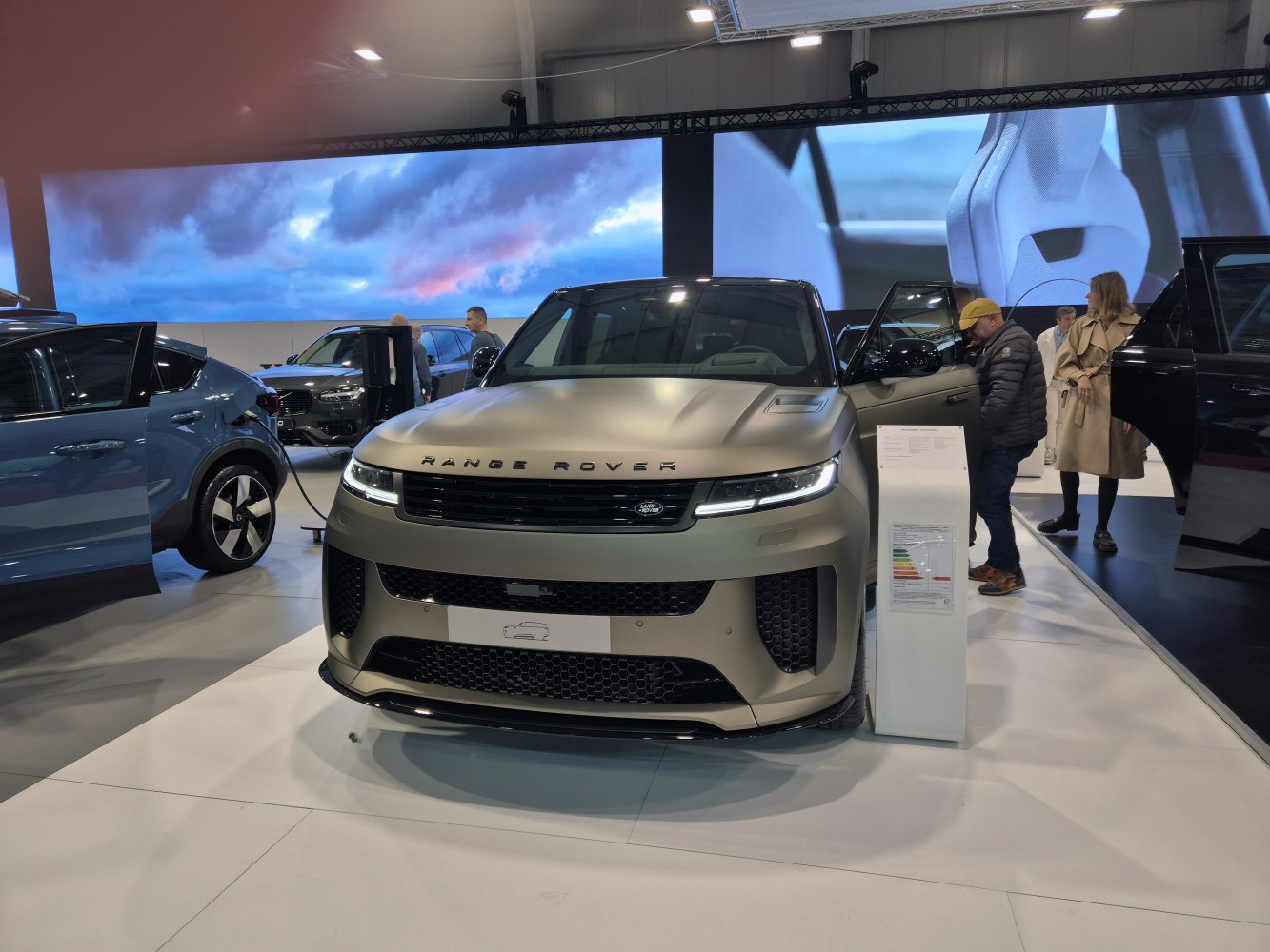 Front view with LED headlights and bold grille design