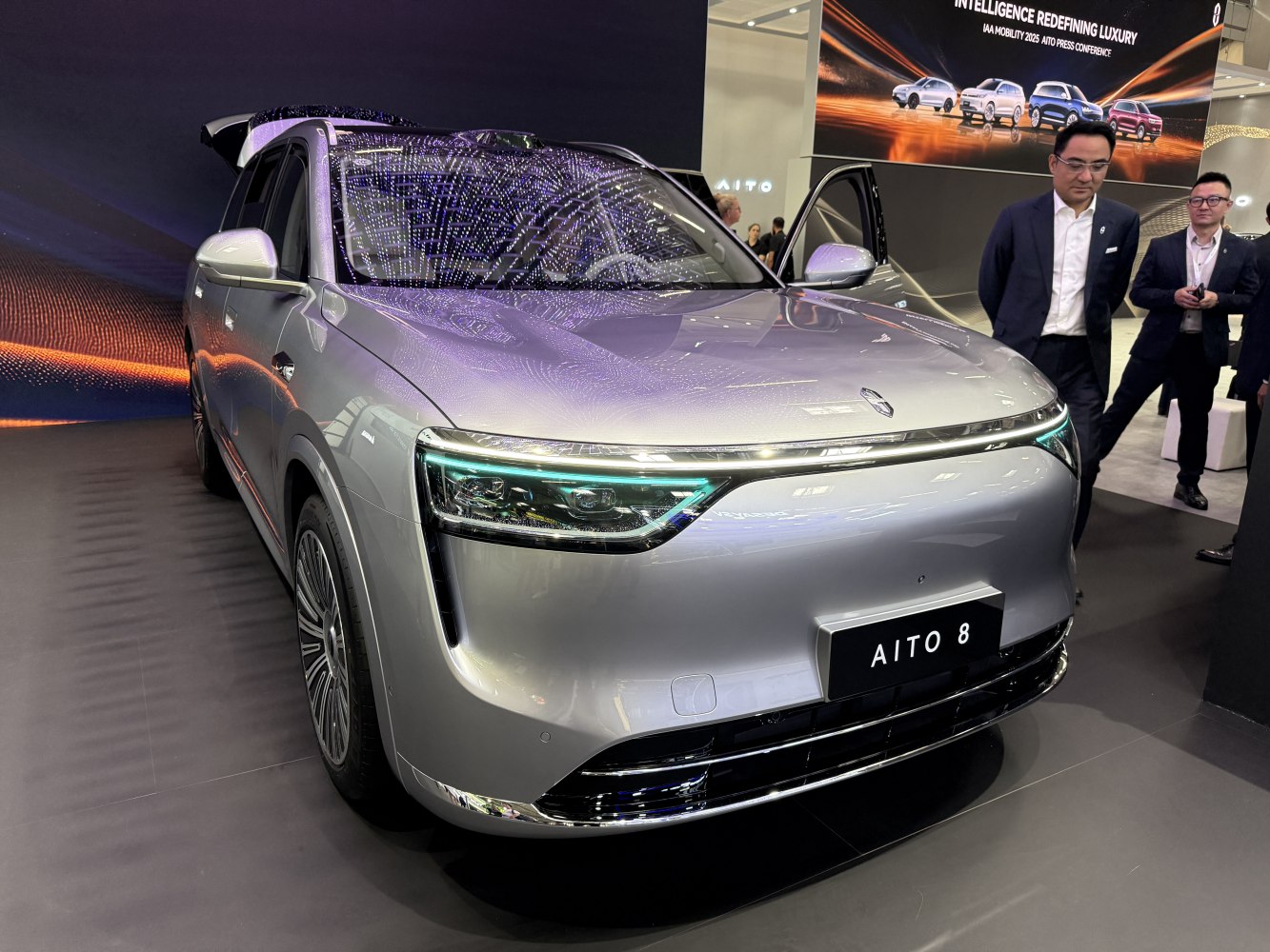 Close-up of front LED headlights and sleek front body