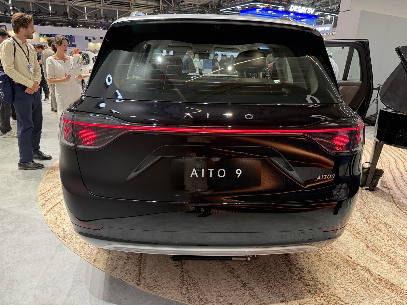 Rear view of SUV with LED tail lights and rear window