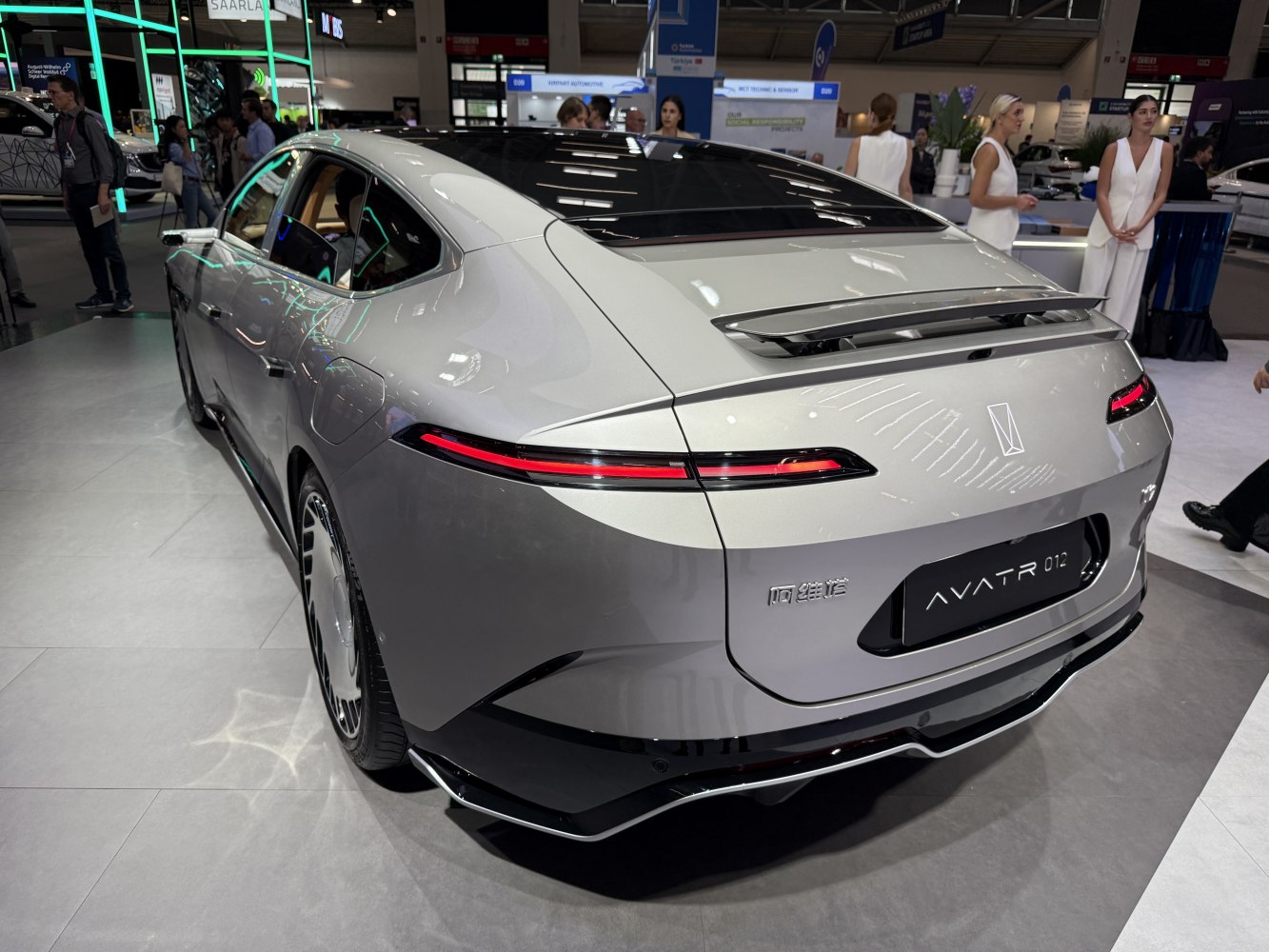 Sleek rear with thin LED tail lights and aerodynamic spoiler