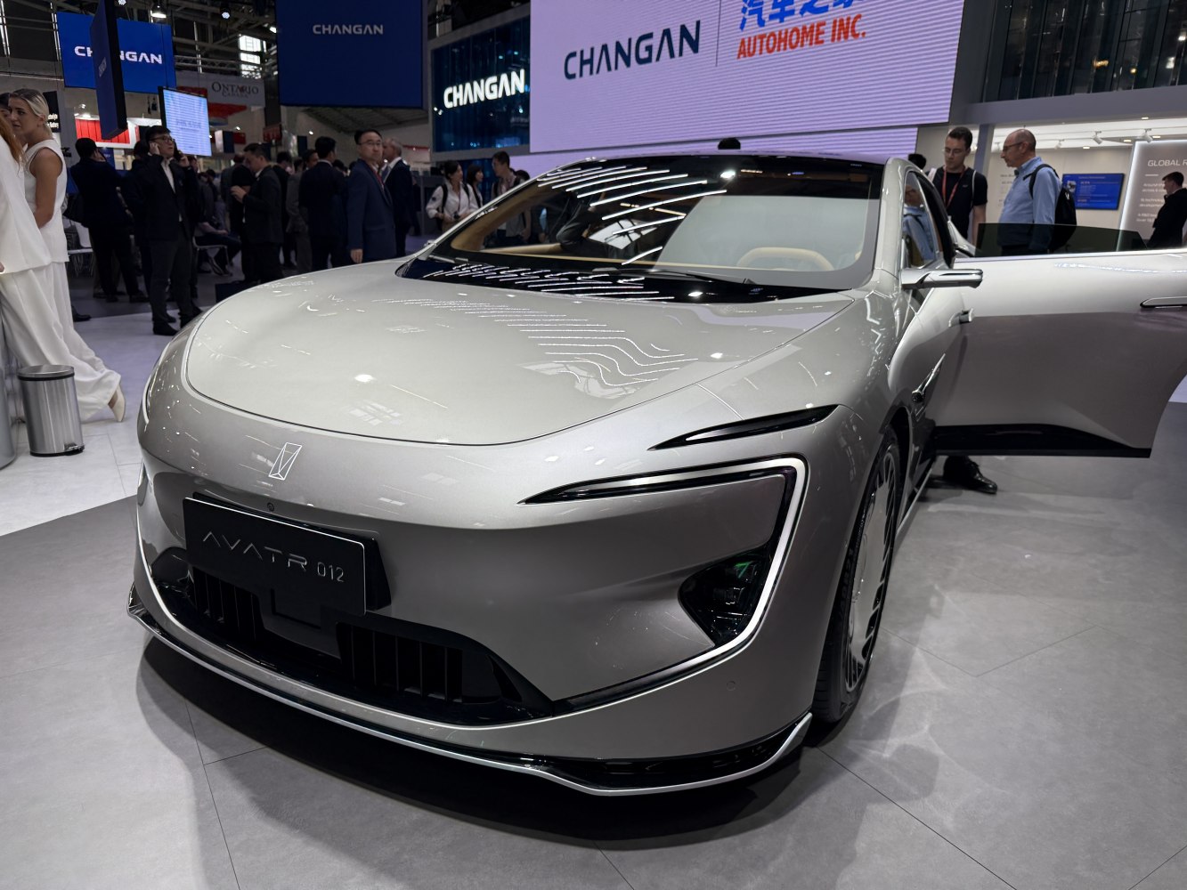 Sleek front end with narrow LED daytime running lights and angular headlights