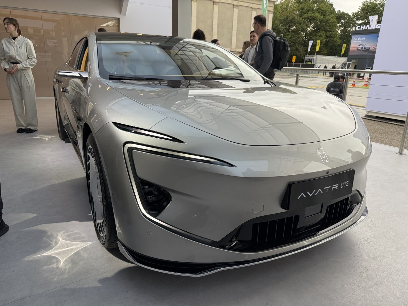 Aerodynamic front with slim LED headlights and smooth hood.