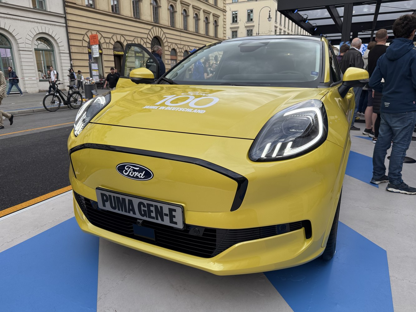 Close-up of front view with LED headlights and smooth grille