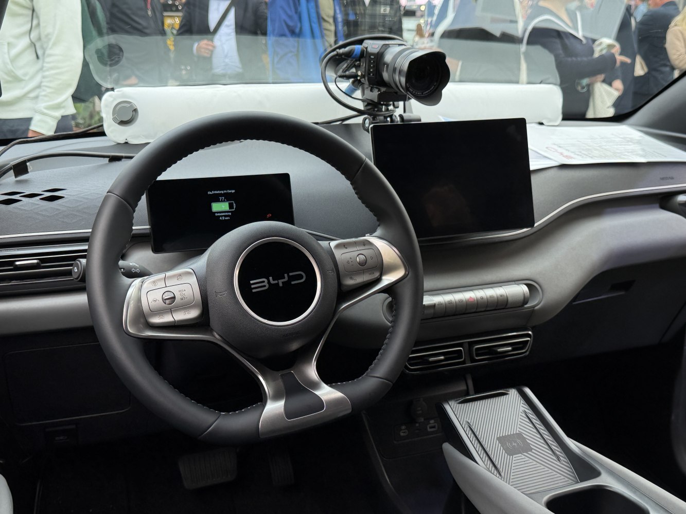 Modern digital dashboard and multifunction steering wheel