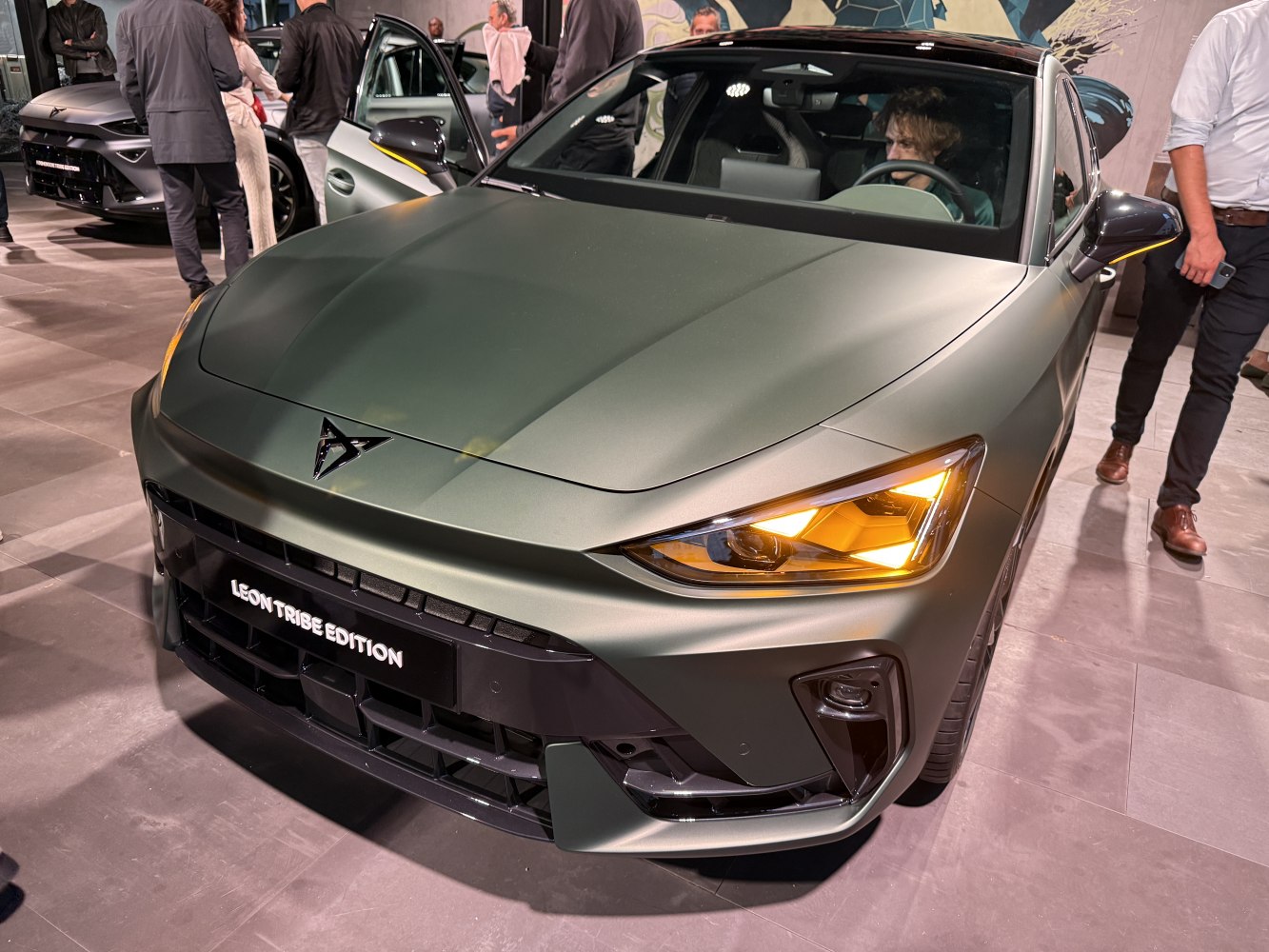 Front view of car with LED headlights and aggressive grille