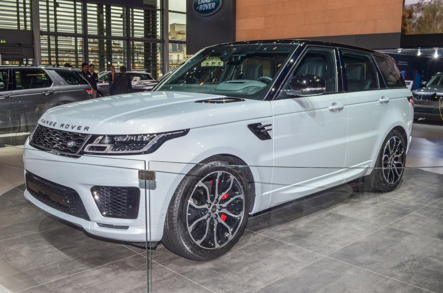 Luxury modern SUV front grille, headlights, alloy wheels