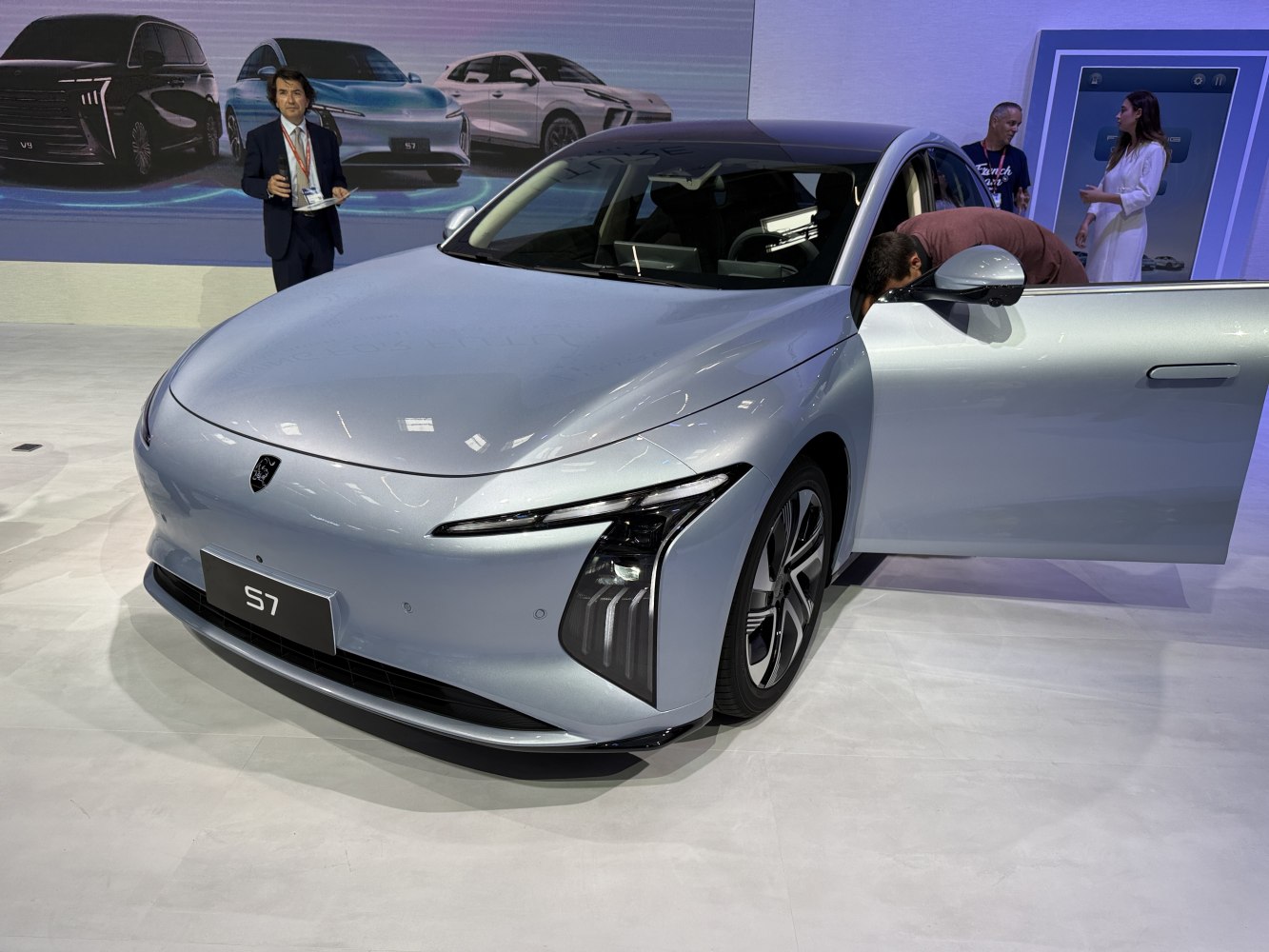 Sleek front design with unique headlights and aerodynamic shape