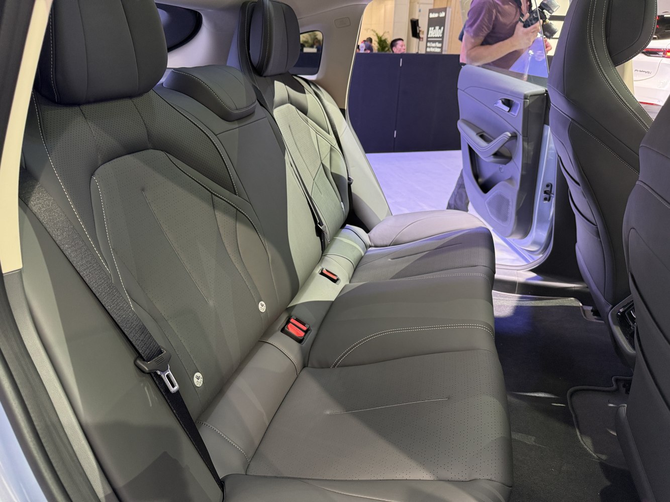 Rear seat interior with premium upholstery and spacious legroom