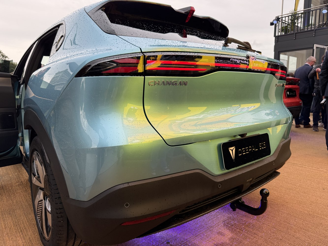 Rear view highlighting LED tail lights and tow hitch on a modern vehicle