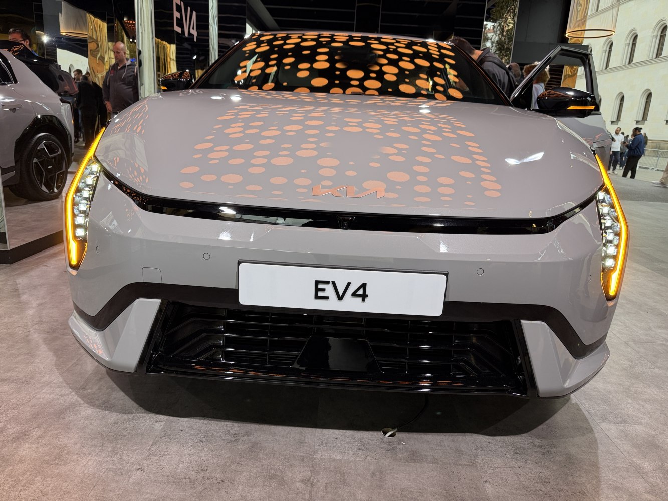 Front view with LED headlights and aerodynamic design