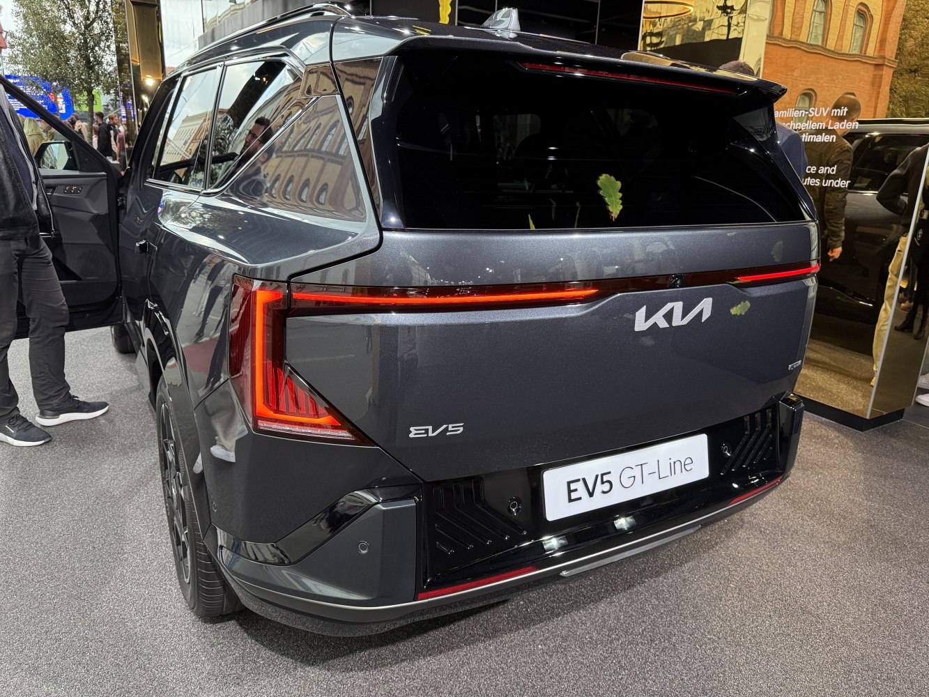 Rear view of 2025 SUV with LED tail lights and aerodynamic design