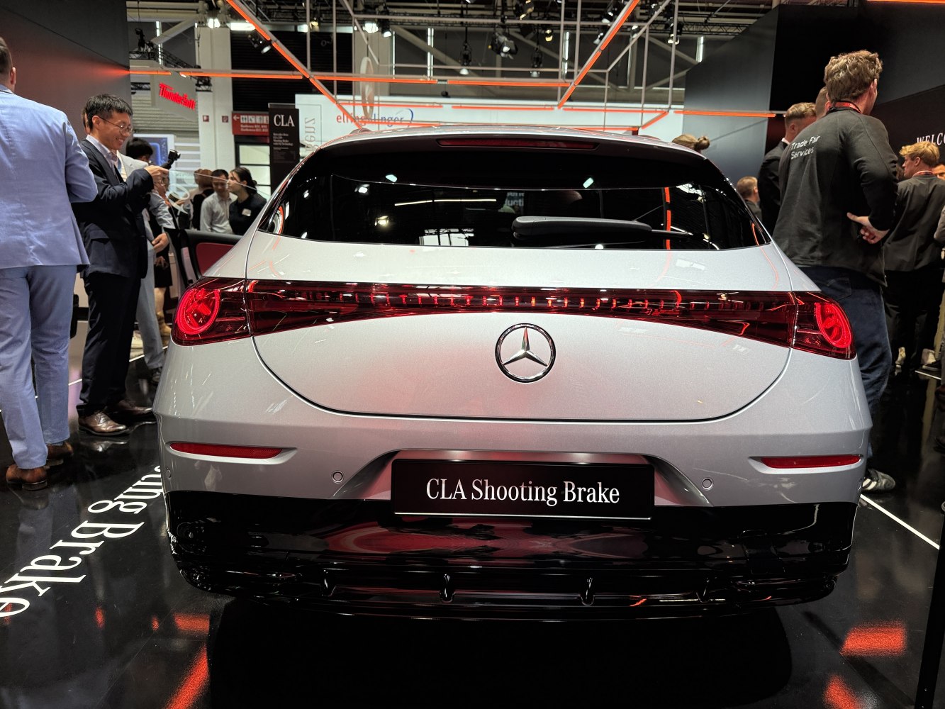 Rear view with LED tail lights and hatchback design