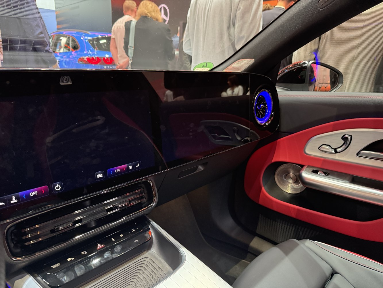 Digital dashboard with ambient lighting and modern control panel