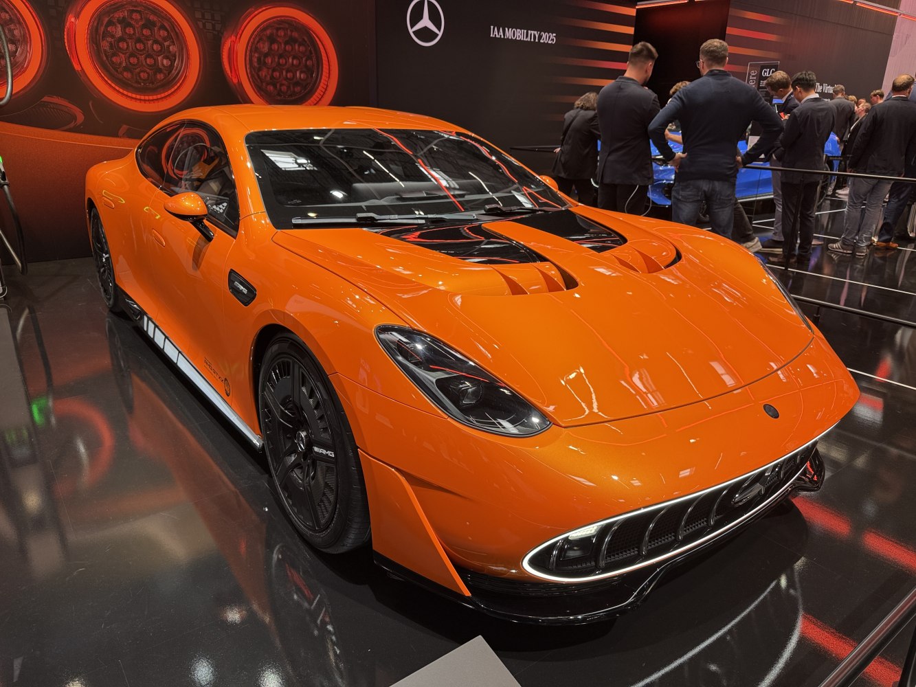 Orange concept sports coupe with aggressive front air vents