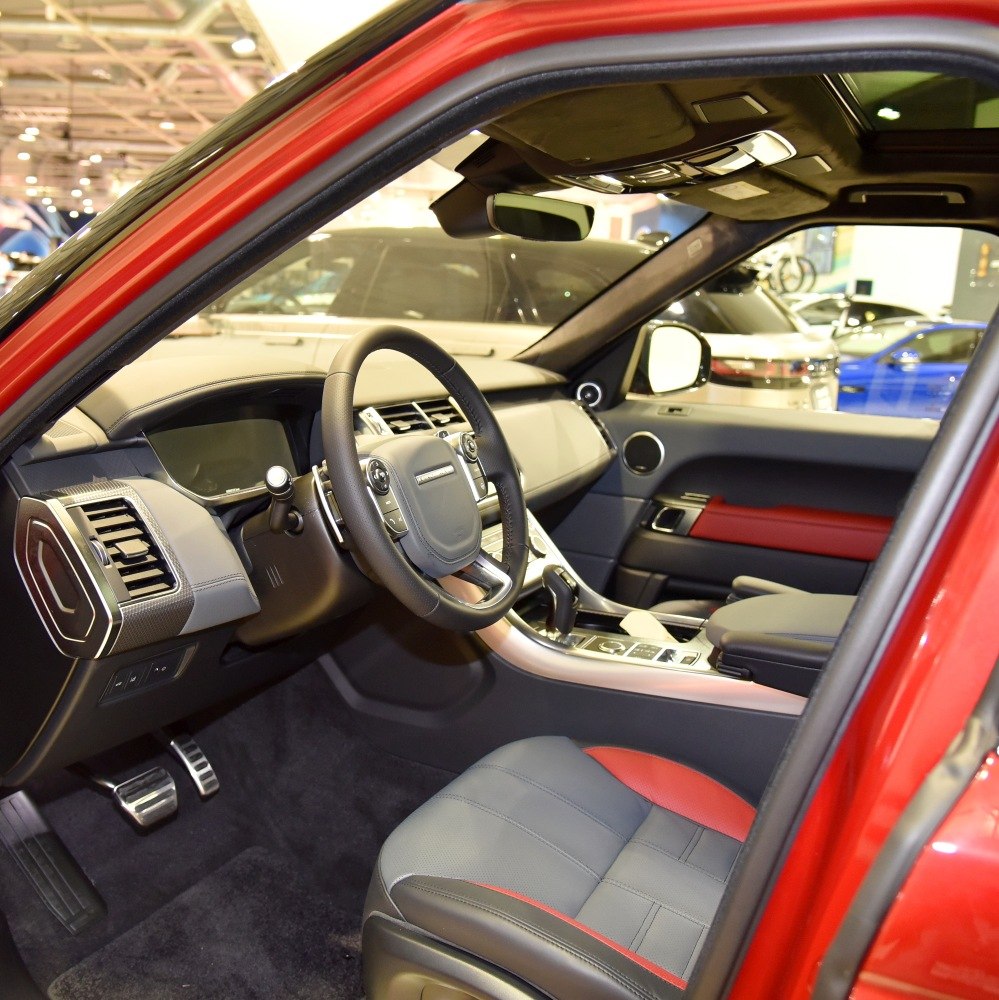 Luxury SUV interior with modern dashboard and premium seats